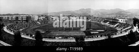 geography / travel historic, Albania, cities and communities, Tirana, building, Dinamo Stadium during a football match, exterior view, 1960s, Additional-Rights-Clearance-Info-Not-Available Stock Photo