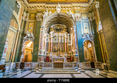 Main altar in the Church of San Girolamo della Carità in Rome, Italy. Stock Photo
