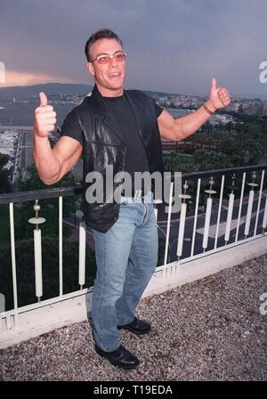 CANNES, FRANCE - May 19, 1998: Actor JEAN-CLAUDE VAN DAMME at the Cannes Film Festival. Stock Photo