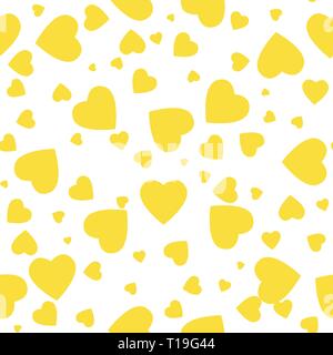 Seamless pattern with yellow hearts. vector illustration. Decorative elements for design. Creative art work. Packaging design for gift wrap. Abstract  Stock Vector