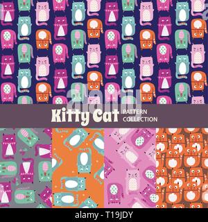 Cute Rainbow Seamless Texture Pattern Collection Stock Vector
