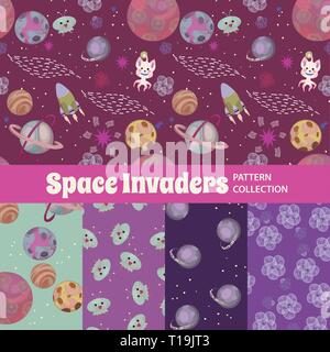 Cute Rainbow Seamless Texture Pattern Collection Stock Vector