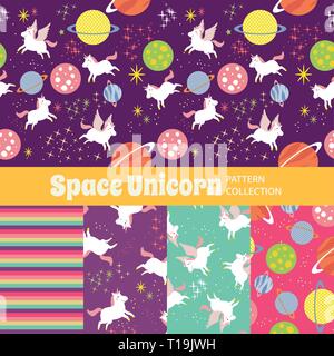 Cute Rainbow Seamless Texture Pattern Collection Stock Vector