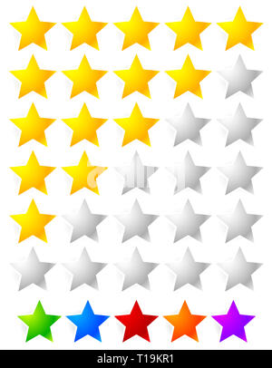 Star rating graphic element for valuation, review, classification ...