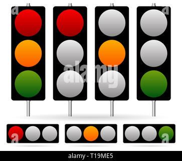 Eps 10 Vector Illustration of Traffic Light / Traffic Lamp set. Vector Illustration. Stock Photo