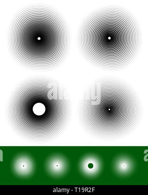 Concentric circles with deformation and effect Stock Photo