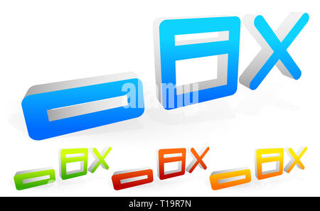 Eps 10 vector illustration of Window control buttons from the menu bar of a software window. Minimize, maximize, close window buttons Stock Photo