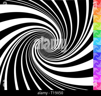 Abstract rotating shapes. Dynamic swirling, twirling backgrounds. Vector. Stock Photo