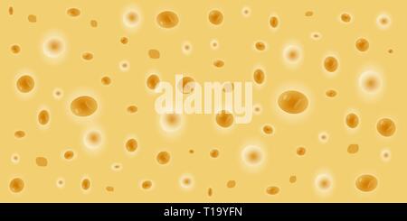 Cheese texture with holes. Vector illustation of realistic surface of cheese. Delicious meal. Stock Vector
