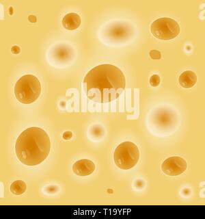 Seamless cheese texture with holes. Vector illustation of realistic surface of cheese. Delicious meal. Stock Vector