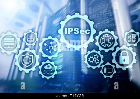 IP Security. Data Protection Protocols. IPSec. Internet and Protection Network concept Stock Photo
