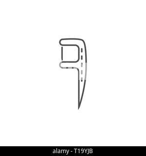 Floss Toothpick Line Icon. Floss Toothpick Line Related Vector Line Icon. Isolated on White Background. Editable Stroke. Stock Vector