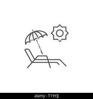 Chaise Lounge Icon. Chaise Lounge Related Vector Line Icon. Isolated on White Background. Editable Stroke. Stock Vector