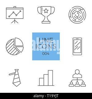 Business Related Vector Line Icons Set. Isolated on White Background. Editable Stroke. Stock Vector