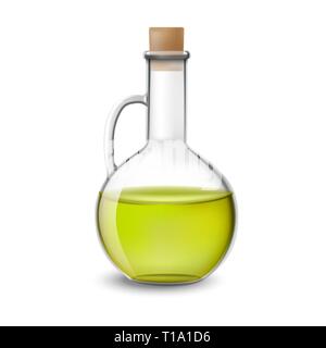 glass bottle of of olive oil Stock Vector