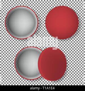 open round metal box Stock Vector
