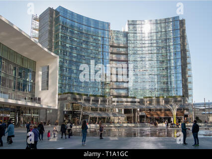 03/05/2019, Milan, Italy: Gae Aulenti square in the new business district of the city. Stock Photo