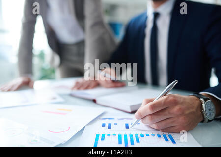 Blue chart Stock Photo