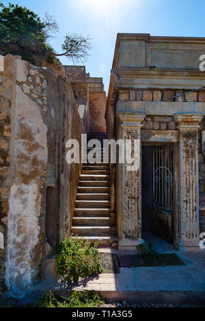 Jorel cannons battery in Murcia, Spain. Abandoned coastal defense barracks. Stock Photo