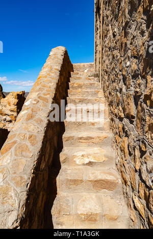 Castillitos cannons battery in Murcia, Spain. Abandoned coastal defense barracks. Stock Photo