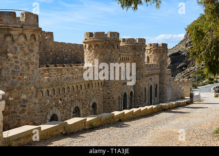 March 8, 2019. Castillitos cannons battery in Murcia, Spain. Abandoned coastal defense barracks. Stock Photo