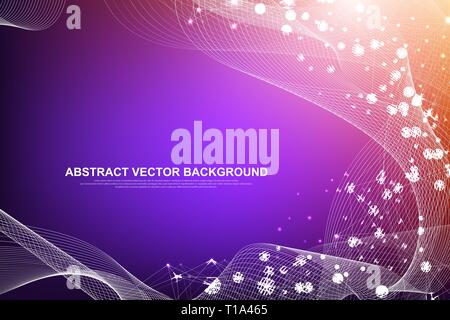 Futuristic abstract background blockchain technology. Global internet network connection. Peer to peer network business concept. Global cryptocurrency Stock Vector
