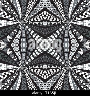 Ethnic motifs kaleidoscope pattern, patchwork style Stock Vector