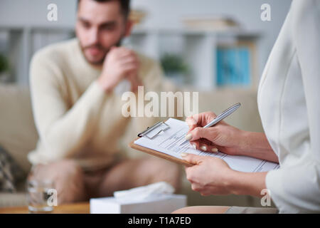 Making notes in document Stock Photo