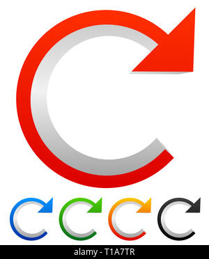 Counterclockwise rotation arrow icon. Blue mandatory symbol