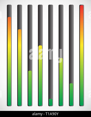 Vertical level indicator set with color code (Green at high level Stock ...