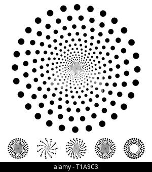 Dots pattern. Vector elements made of circles. Vector design elements, circular dotted symbols, motifs Stock Photo