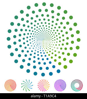 Dots pattern. Vector elements made of circles. Vector design elements, circular dotted symbols, motifs Stock Photo