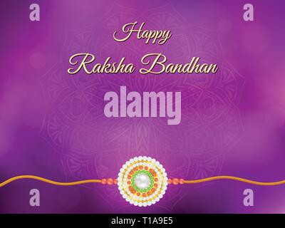 Happy Raksha Bandhan background with mandala and rakhi. Stock Vector