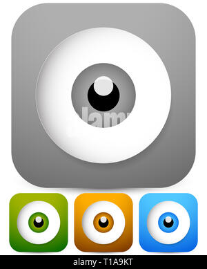 Eps 10 vector eye - eyeball icons in four colors. Stock Photo