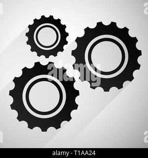 Gears, cogwheels icon, graphics for maintenance, repair, manufacturing ...