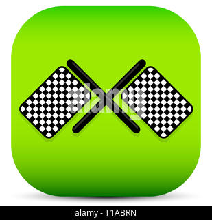 Vector illustration of crossed racing flag icon set Stock Photo - Alamy