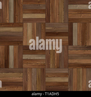 Seamless wood parquet texture (basket dark brown) Stock Photo