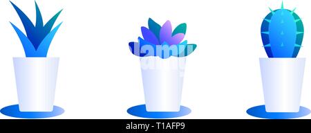 Set of cacti in pots. Bright color combinations Stock Vector Image ...