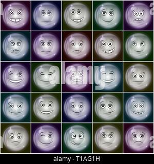 Bubbles Smileys Set Stock Vector