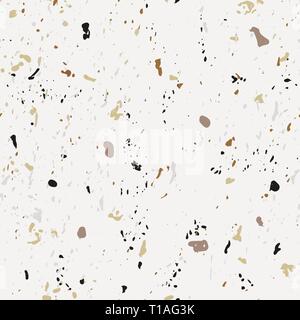 Terrazzo seamless patterns. Classic Italian marble Stock Vector