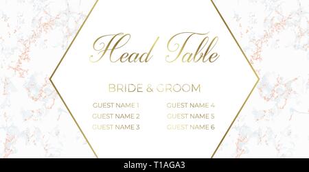 Head Table Bride and groom template card Stock Vector
