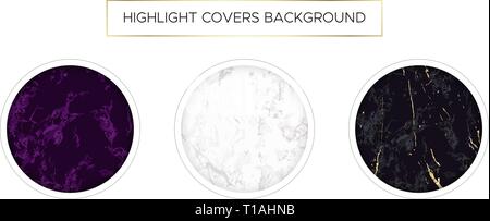 Highlight covers backgrounds. Set of marble design Stock Vector