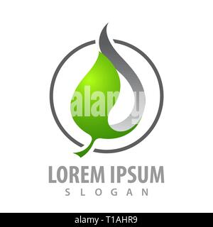 Circle leaf in 3D style concept design. Symbol graphic template element Stock Vector