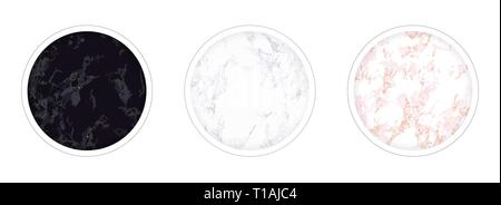 Highlight covers backgrounds. Set of marble design Stock Vector