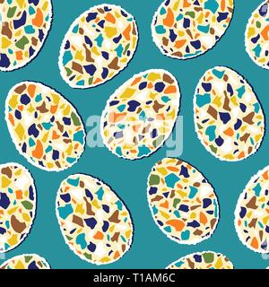 pattern with paper eggs Stock Vector
