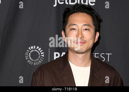 Steven Yeun attends The Paley Center For Media's 2019 PaleyFest LA - CBS All Access's 'The Twilight Zone' held at the Dolby Theatre on March 24, 2019 in Los Angeles, California, United States. (Photo by Art Garcia/Sipa USA) Stock Photo