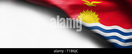 The national flag of Kiribati in the South Pacific on white background - right top corner Stock Photo