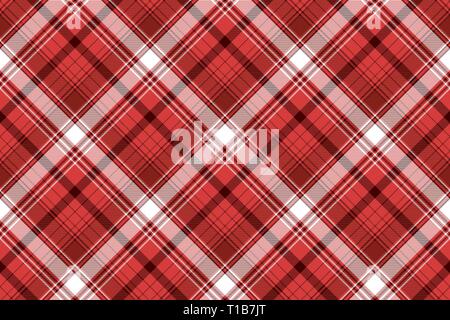 Red tartan fabric texture. Vector illustration. Stock Vector