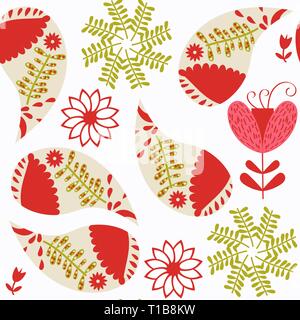 Paisley seamless pattern. It is located in swatch menu, vector Stock Vector