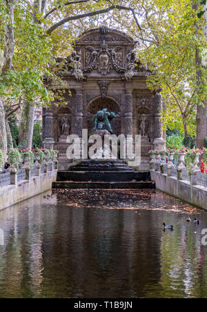 Medici Fountain inLuxembourg Gardens - Paris Stock Photo